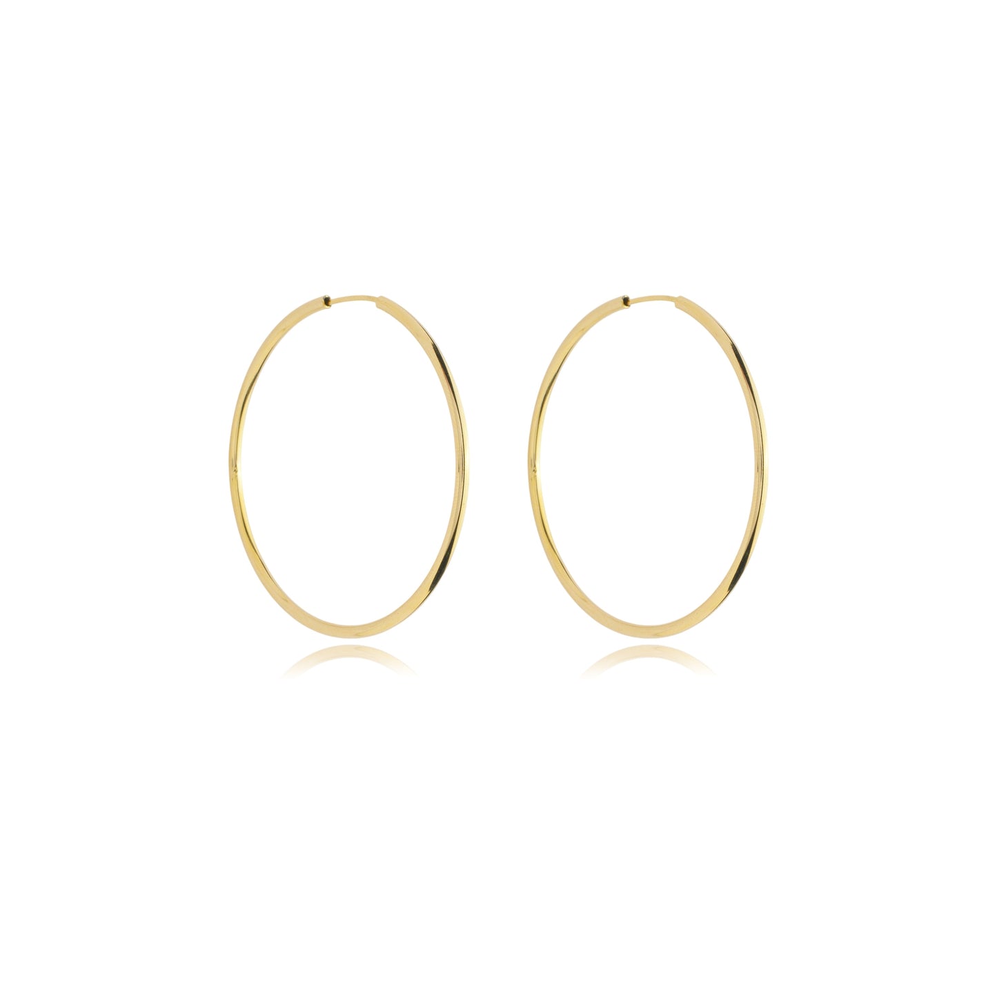 18K Gold Filled Large Thin Endless Hoop Earrings (J76)