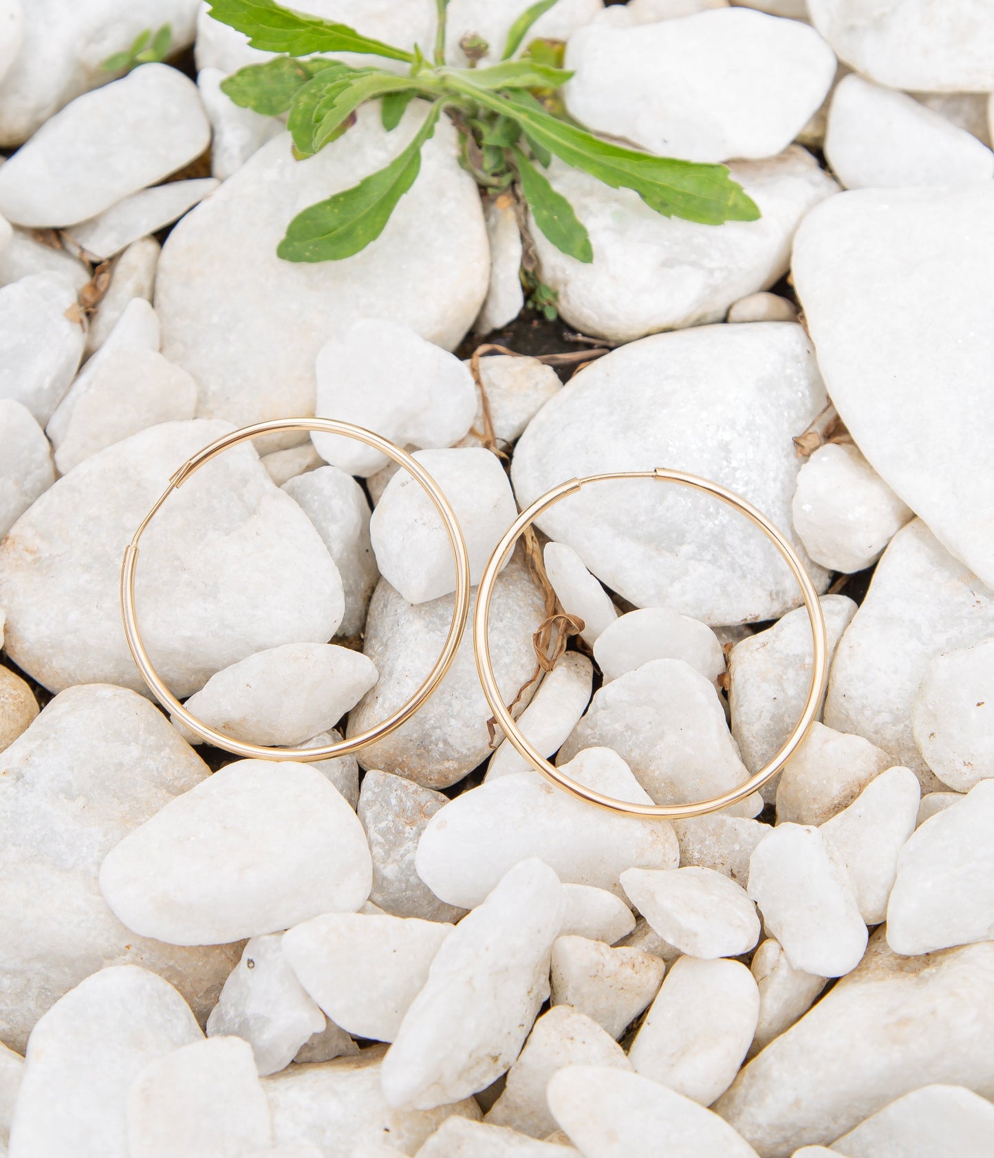 18K Gold Filled Large Thin Endless Hoop Earrings (J76)